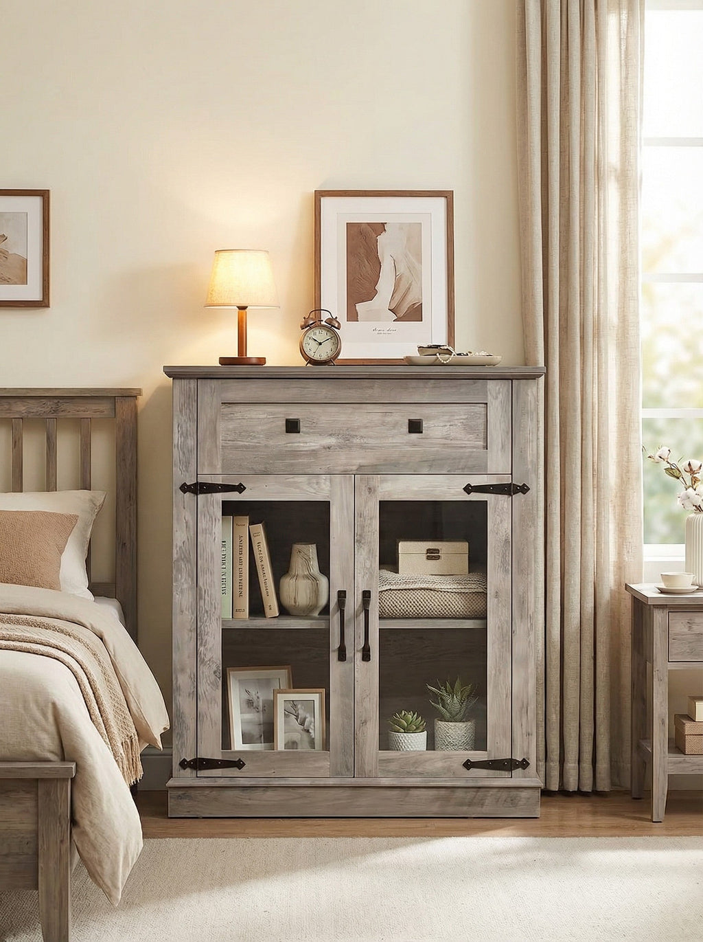 Modern Glass-Door Storage Cabinet
