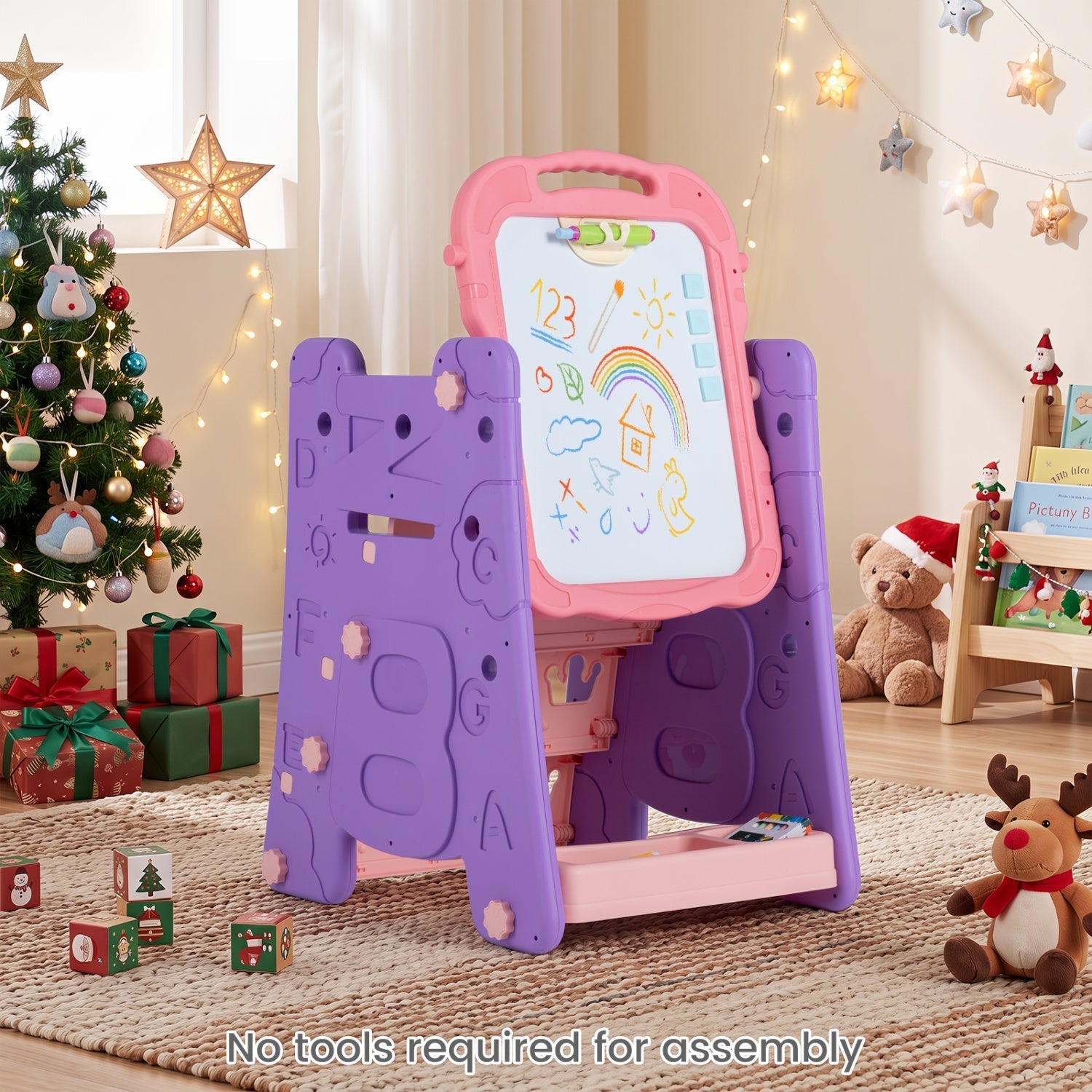 Kids Art Easel 4-in-1 Double Sided Magnetic Board