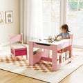 Kids Activity Table and 2 Chairs Set with Reversible Tabletop