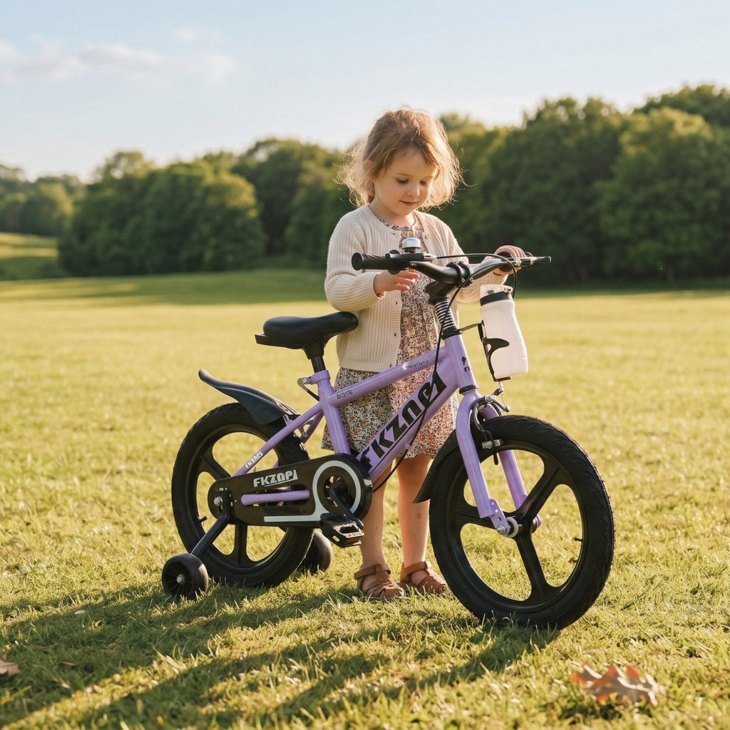 16–18 Inch Kids Bike with Training Wheels – Pink or Purple