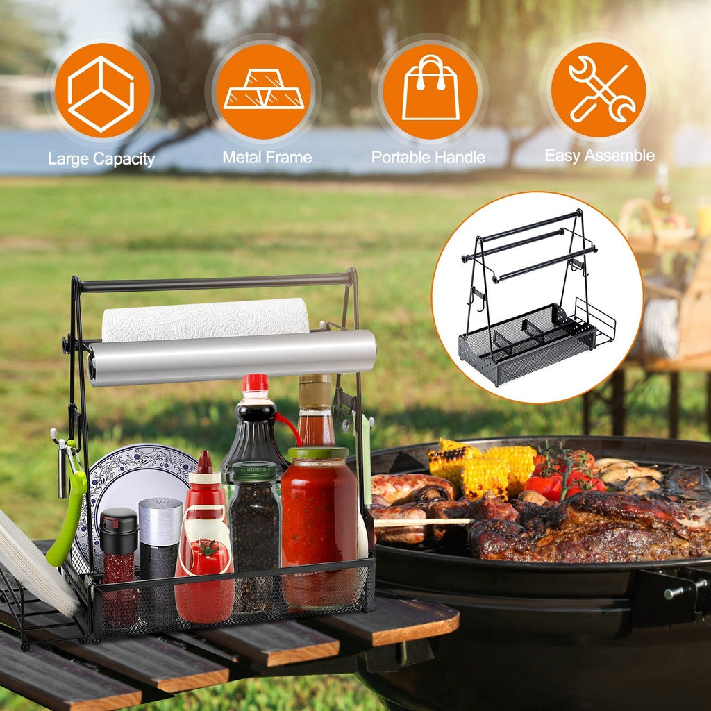 Metal Grill Utensil Caddy with Paper Towel Holder – product view 3
