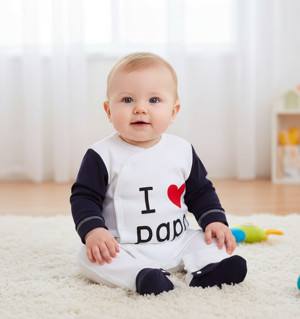 Baby Unisex "I Love You" Jumpsuit – Soft Cotton