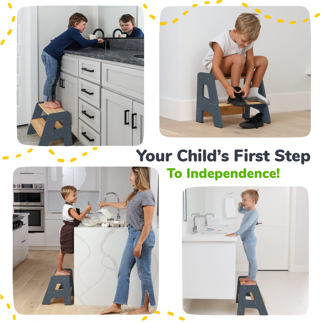 2-Step Wooden Stool for Toddlers – Ages 2+