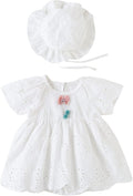 Baby Girl Cotton Romper Dress with Matching Sun Hat