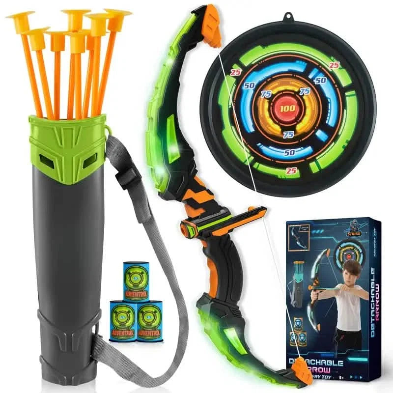 Kids LED Bow & Arrow Toy Set with Suction Cup Arrows