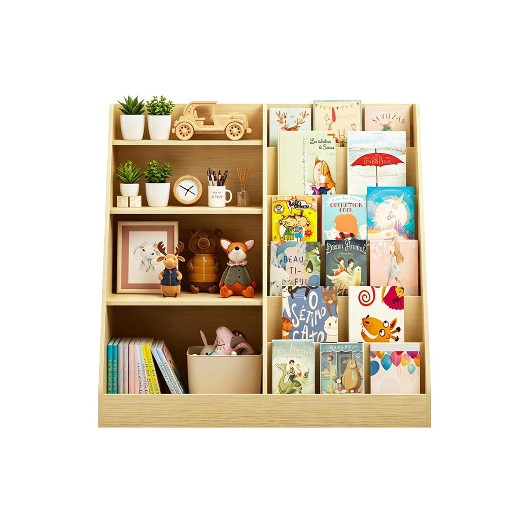 Kids Bookshelf & Toy Organizer – Natural or Pink