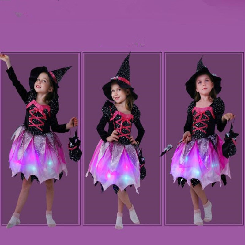 Kids Light-Up Halloween Witch Costume