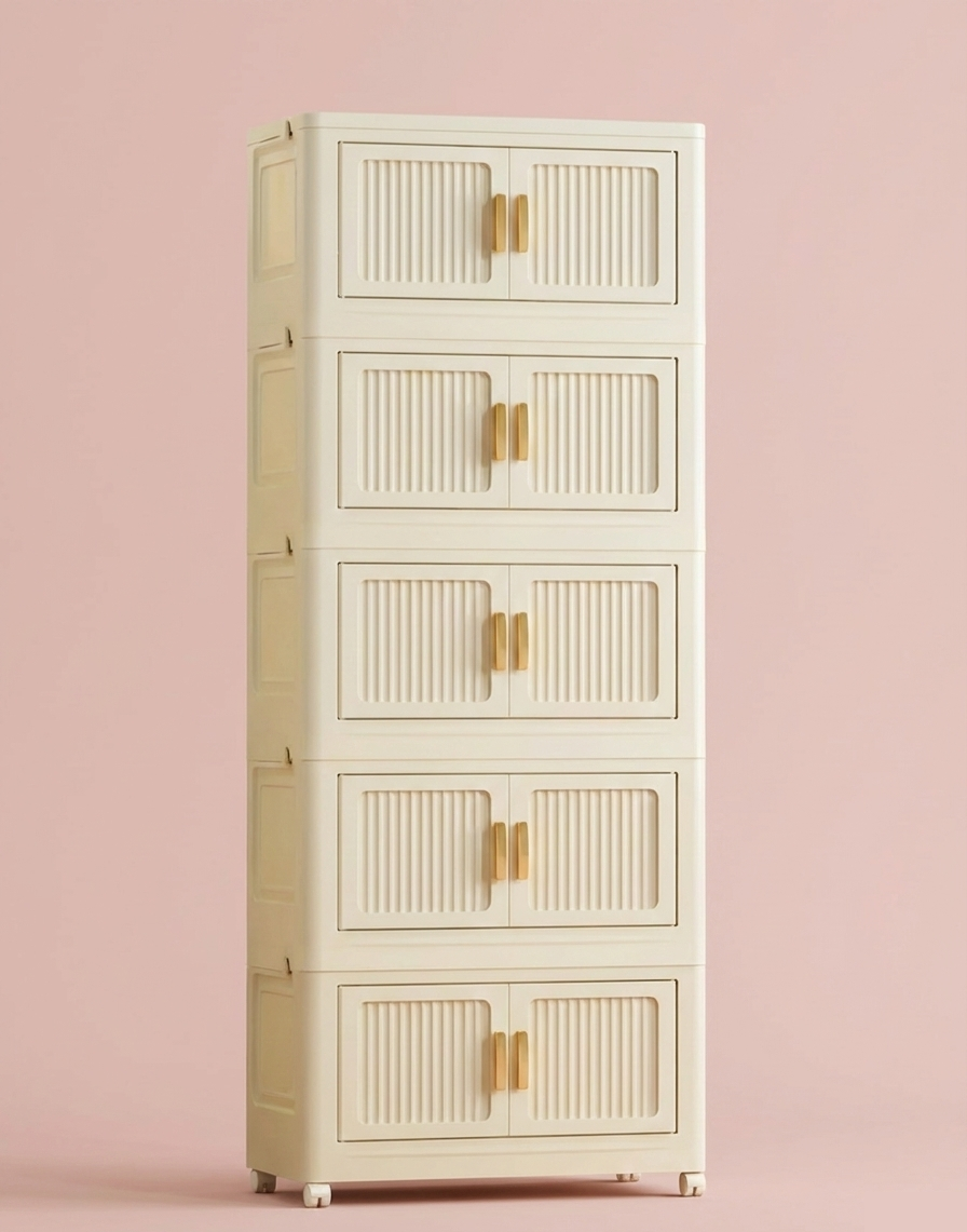 Foldable Rolling Storage Cabinet – 2–6 Layers