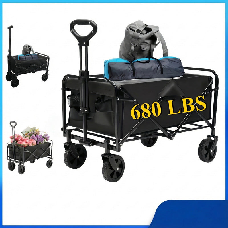 Heavy-duty folding utility wagon