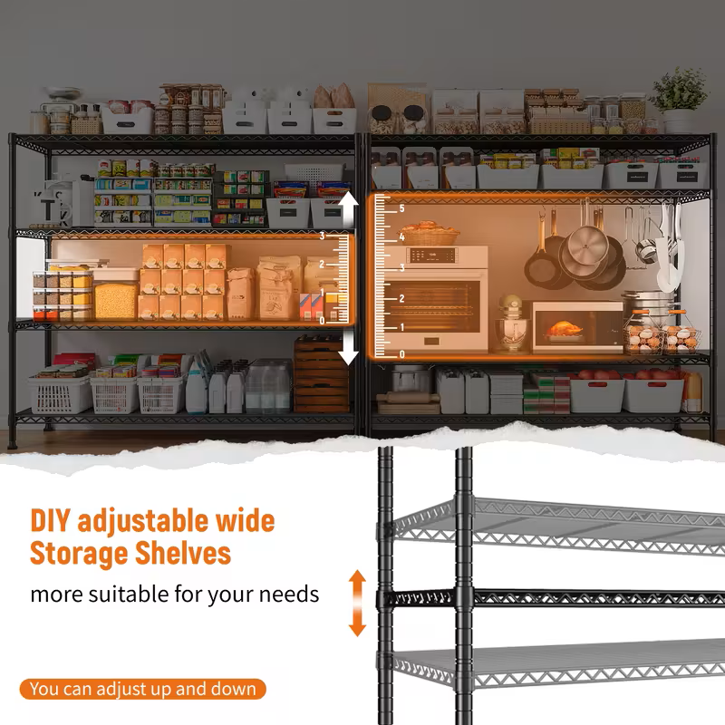 Adjustable Multi-Tier Wire Shelving Rack