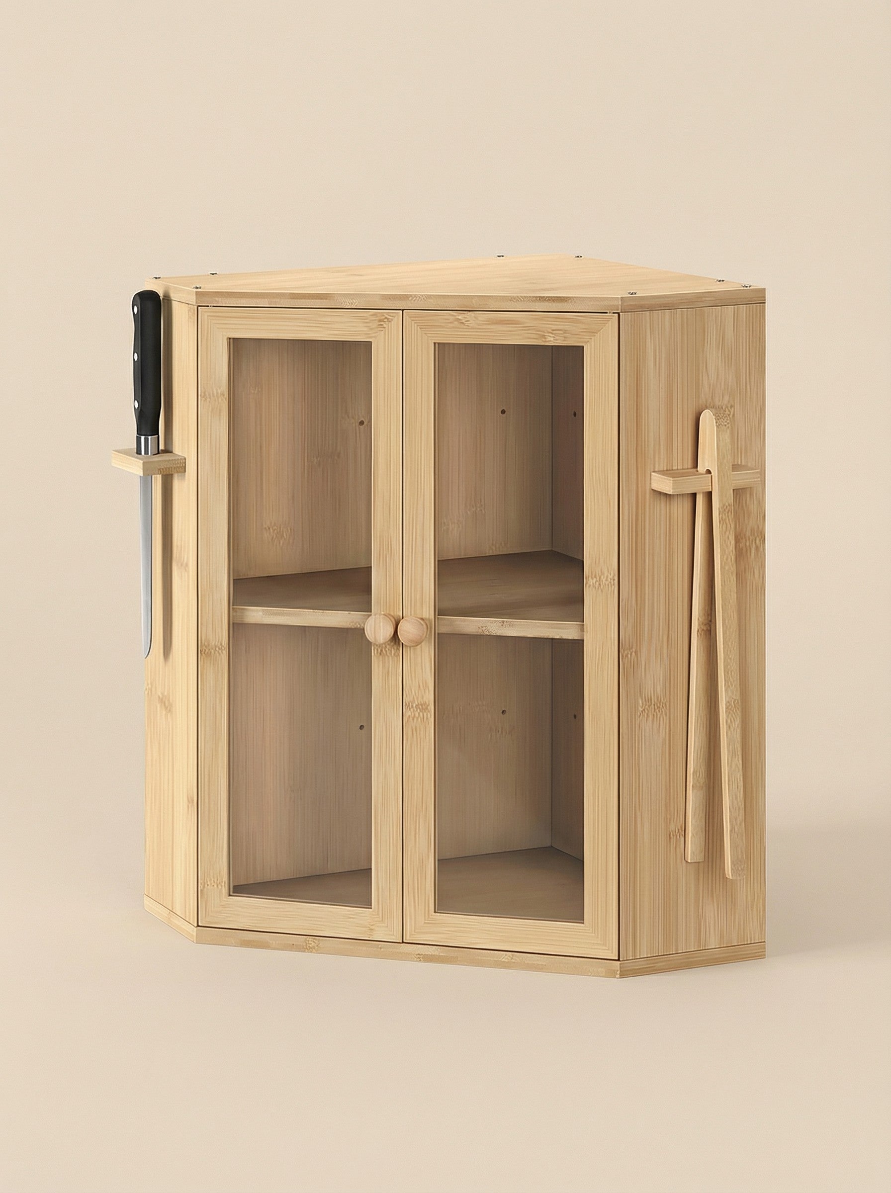 2-Tier Bamboo Bread Box with Clear Doors