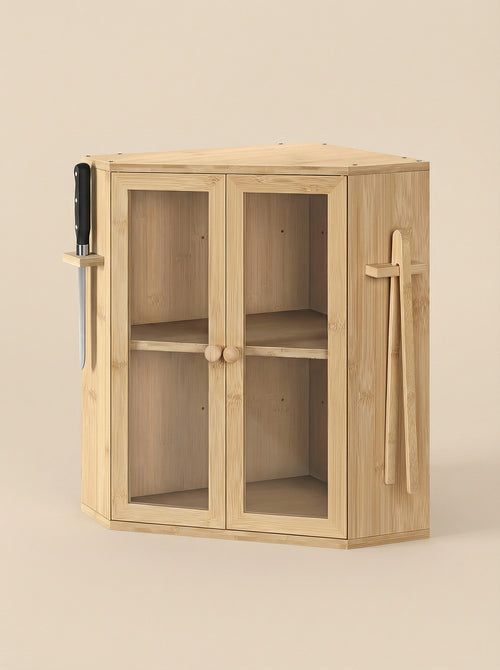 2-Tier Bamboo Bread Box with Clear Doors