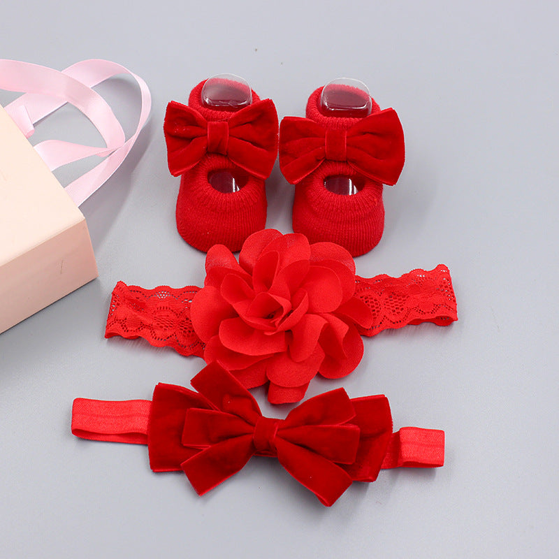 Baby Girl Headband & Sock Accessory Set