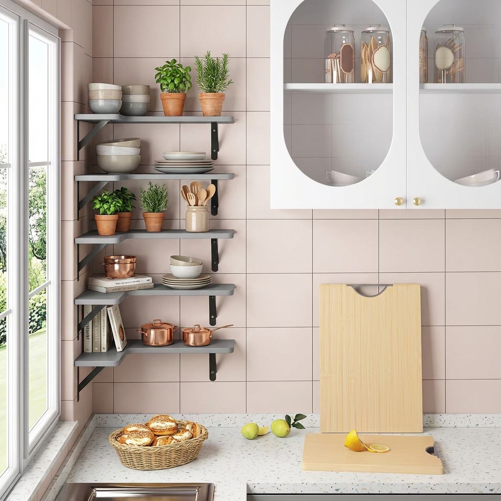 5-Piece Rustic Corner Floating Shelf Set