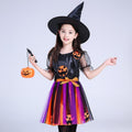 Purple Kids Witch Costume with Hat – Wand Option