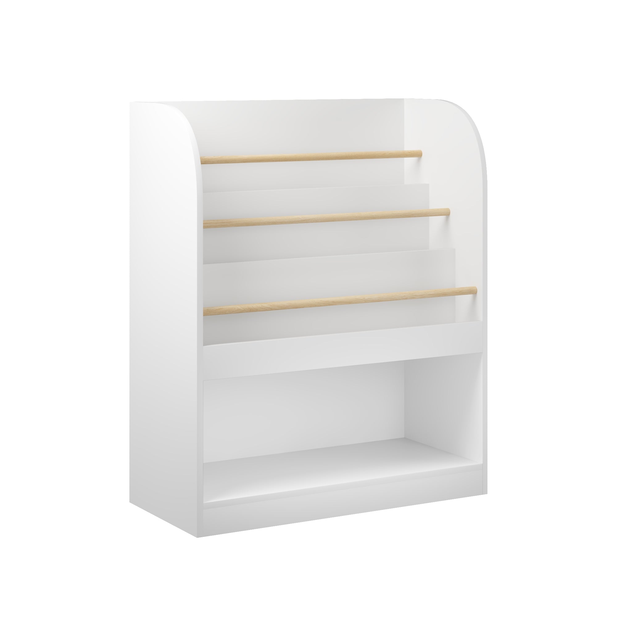 Kids 3-Tier Front-Facing Bookshelf & Toy Storage – White