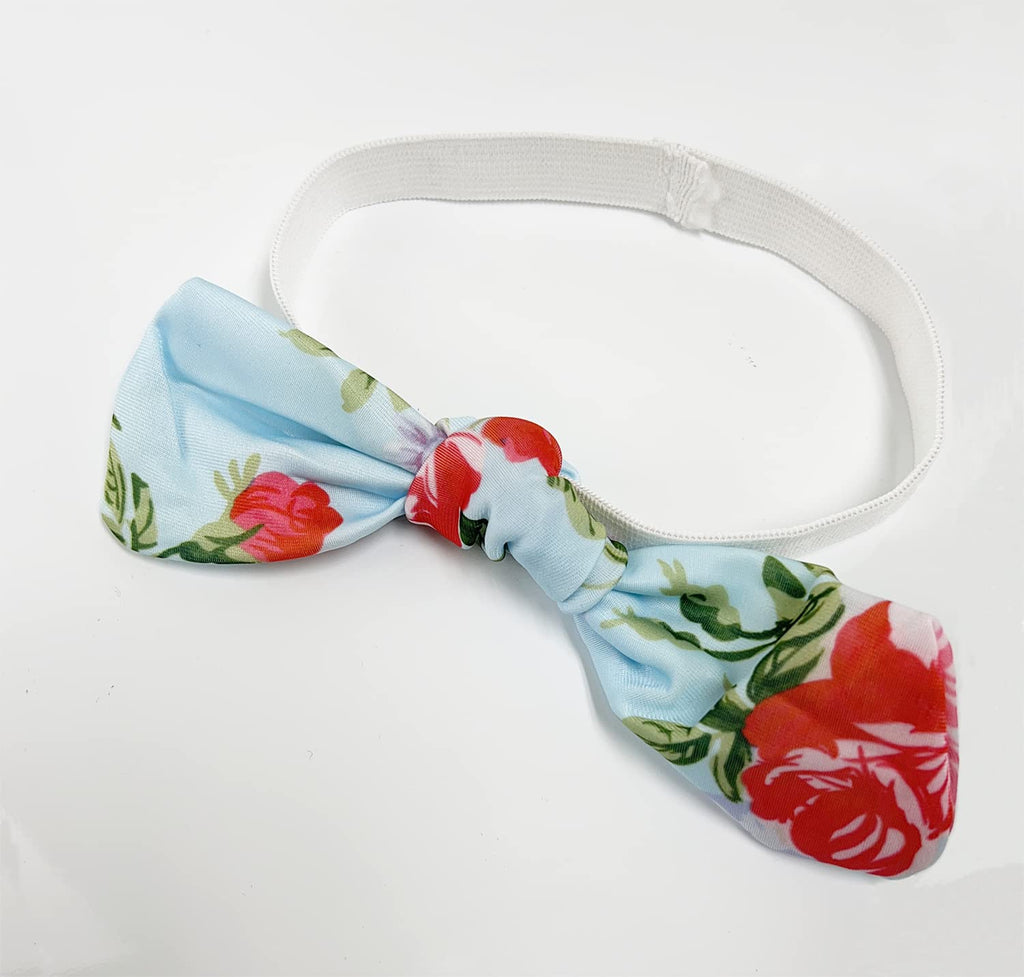 stylesilove Baby Toddler Girls Floral Print Bowknot Bikini Swimsuit and Headband 3pcs Blue Bathing Suit Beach Swimwear