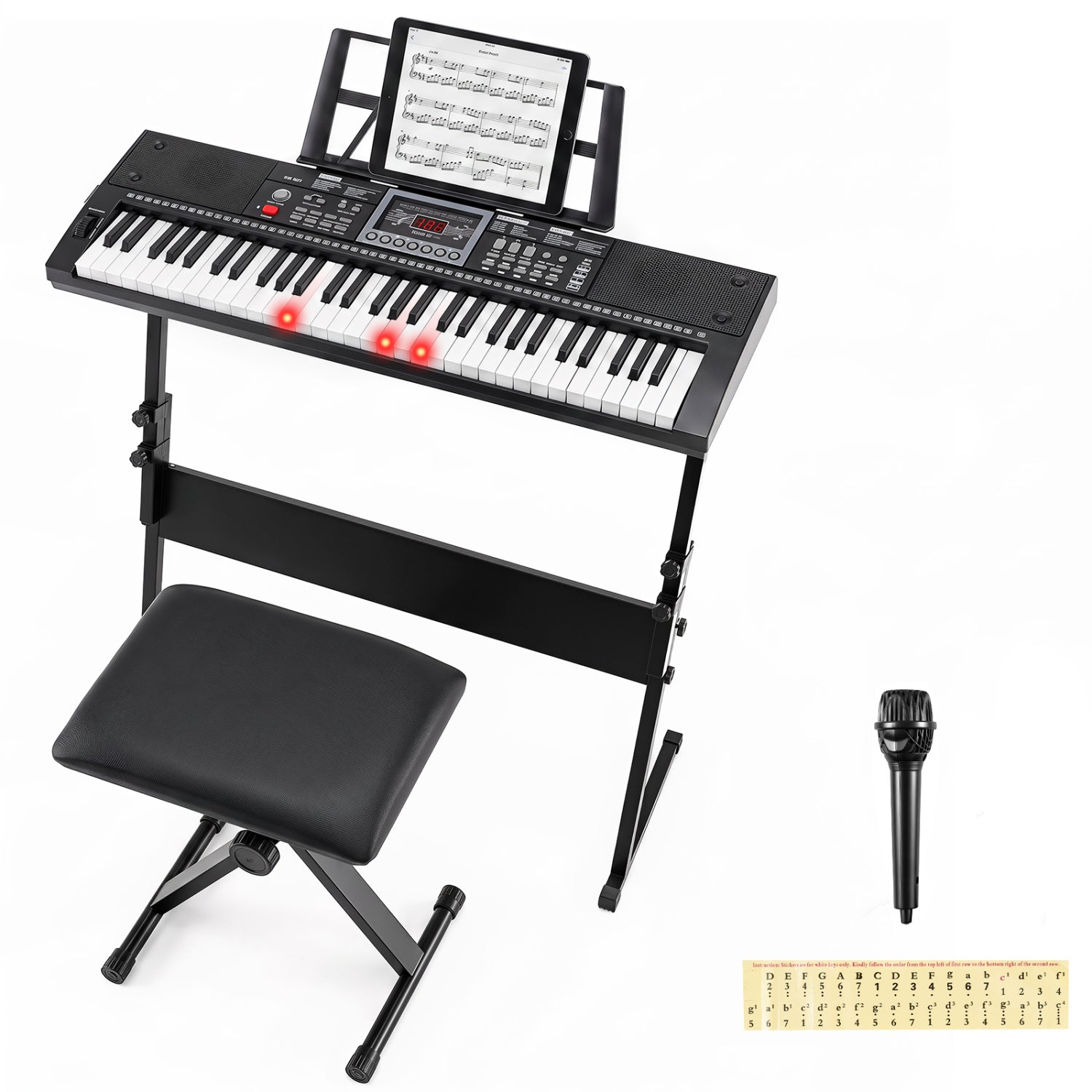 61-Key Digital Piano Keyboard Set