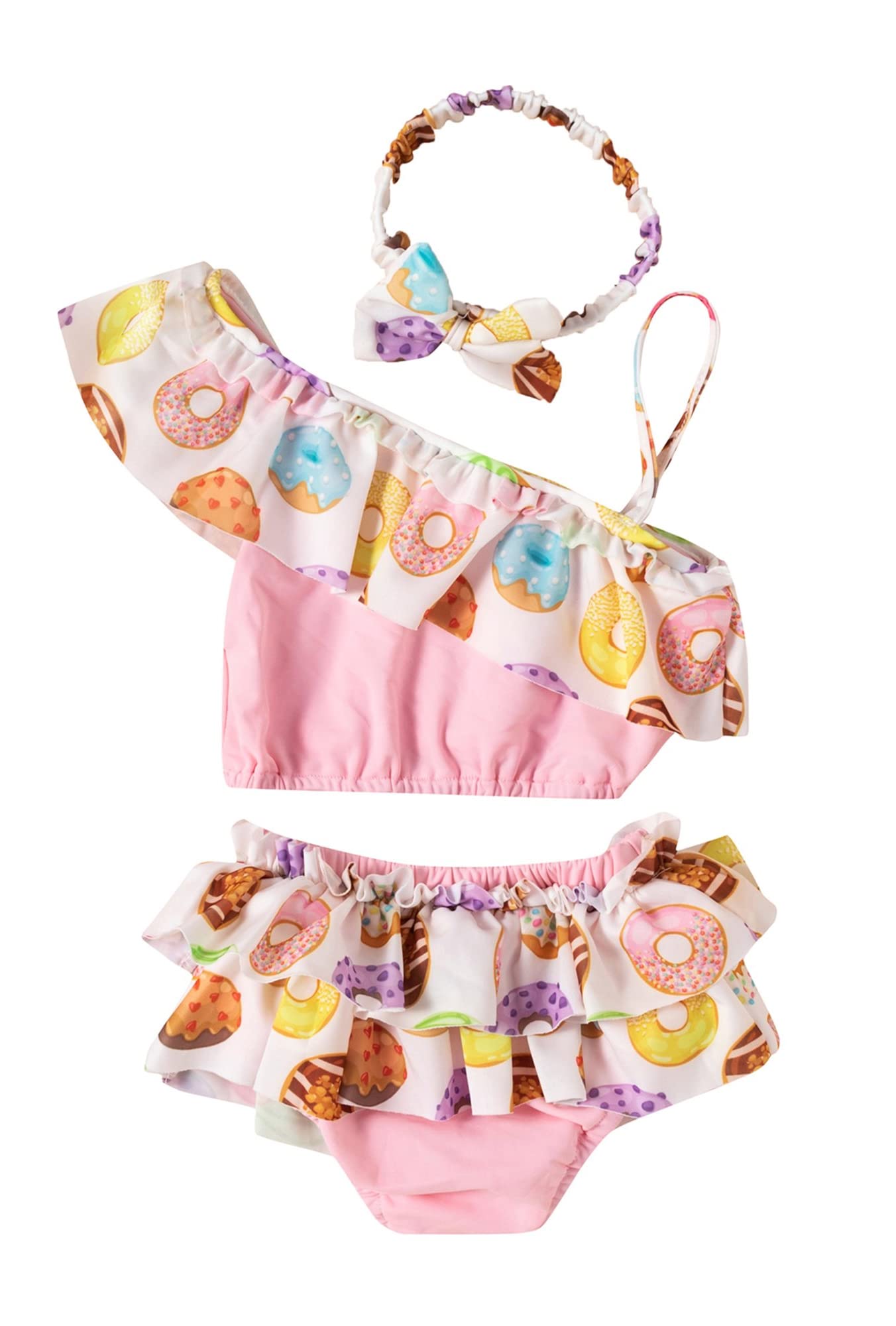 Donut Print 2-Piece Toddler Girl Swimsuit