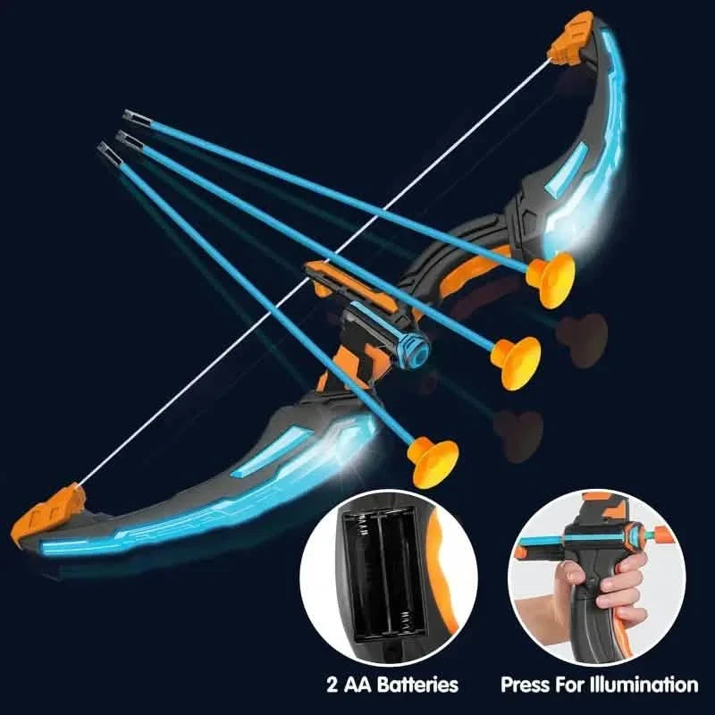 Kids LED Bow & Arrow Toy Set with Suction Cup Arrows