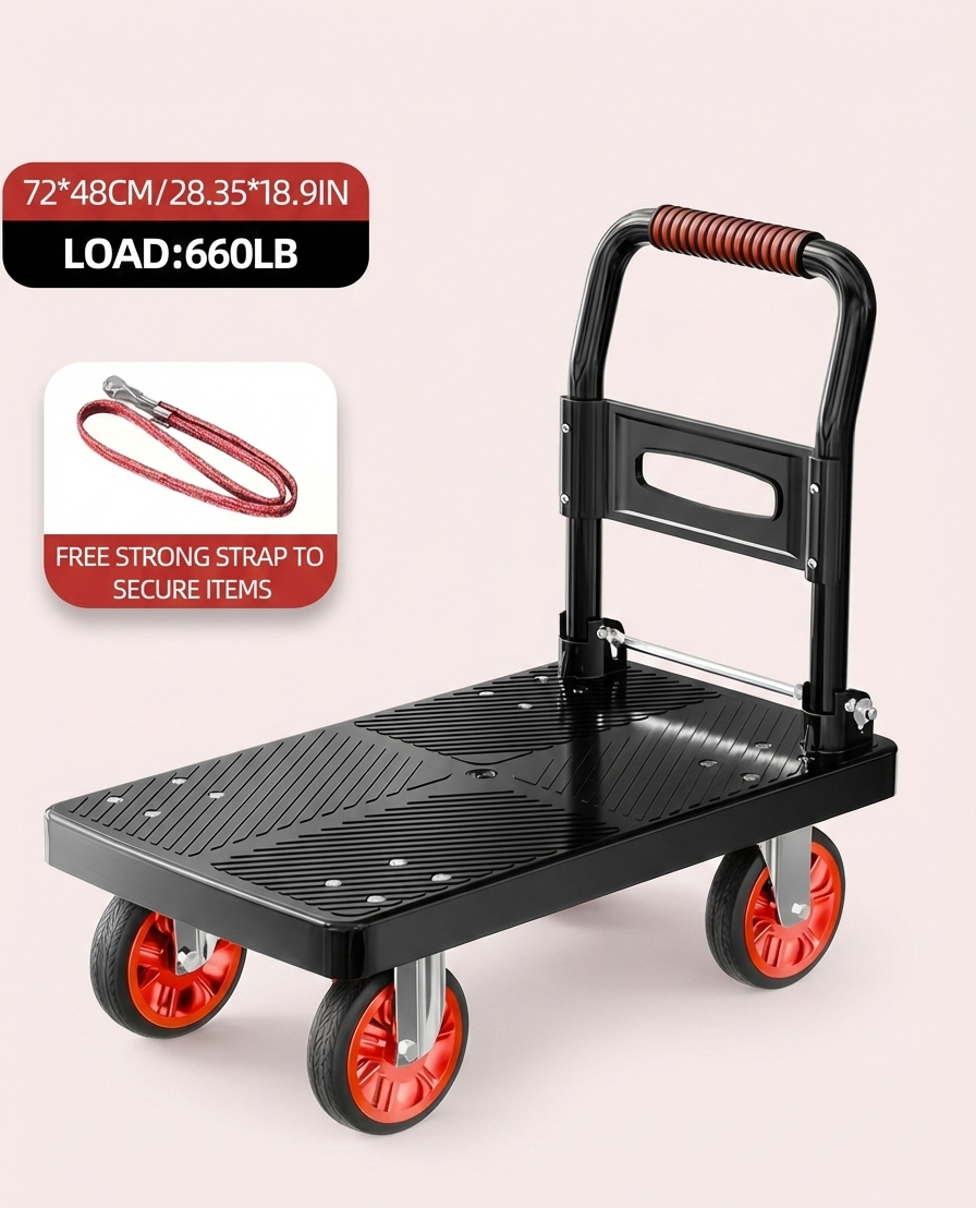 Heavy-Duty Folding Platform Cart – 350/660/820 lb