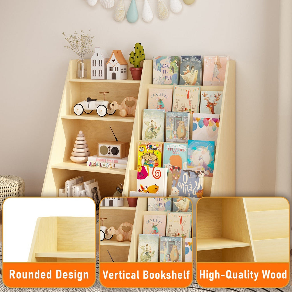 Kids Bookshelf & Toy Organizer – Natural or Pink