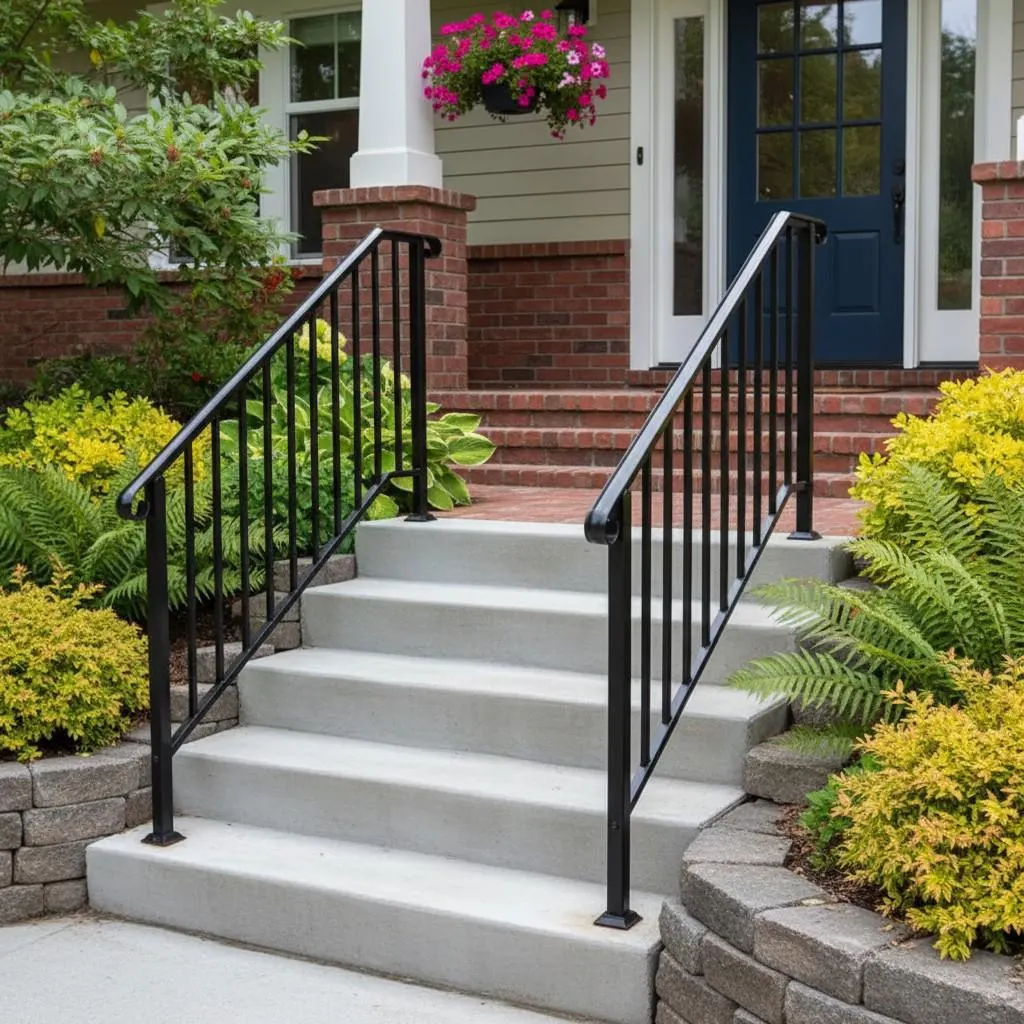 Adjustable Outdoor Stair Handrail for 1–4 Steps