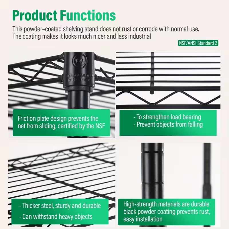 Adjustable Multi-Tier Wire Shelving Rack