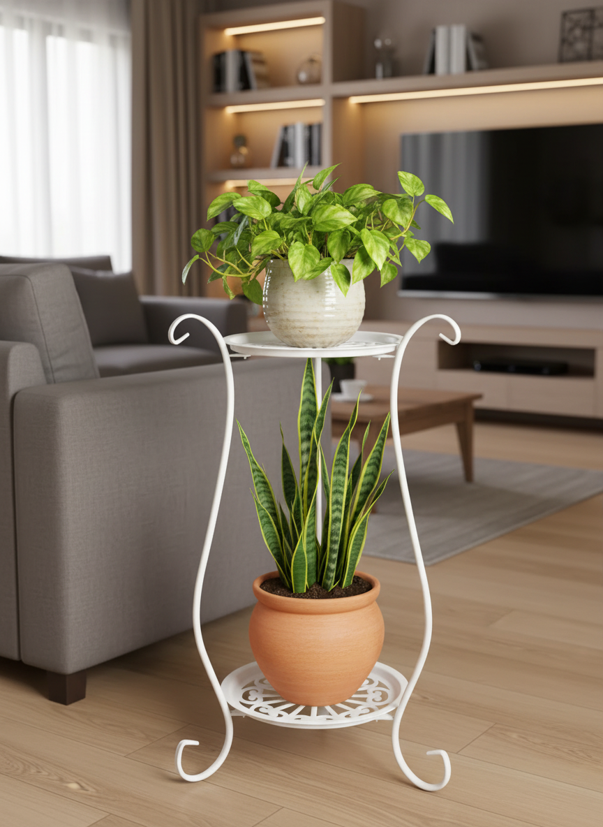 Two-Tier Metal Plant Stand