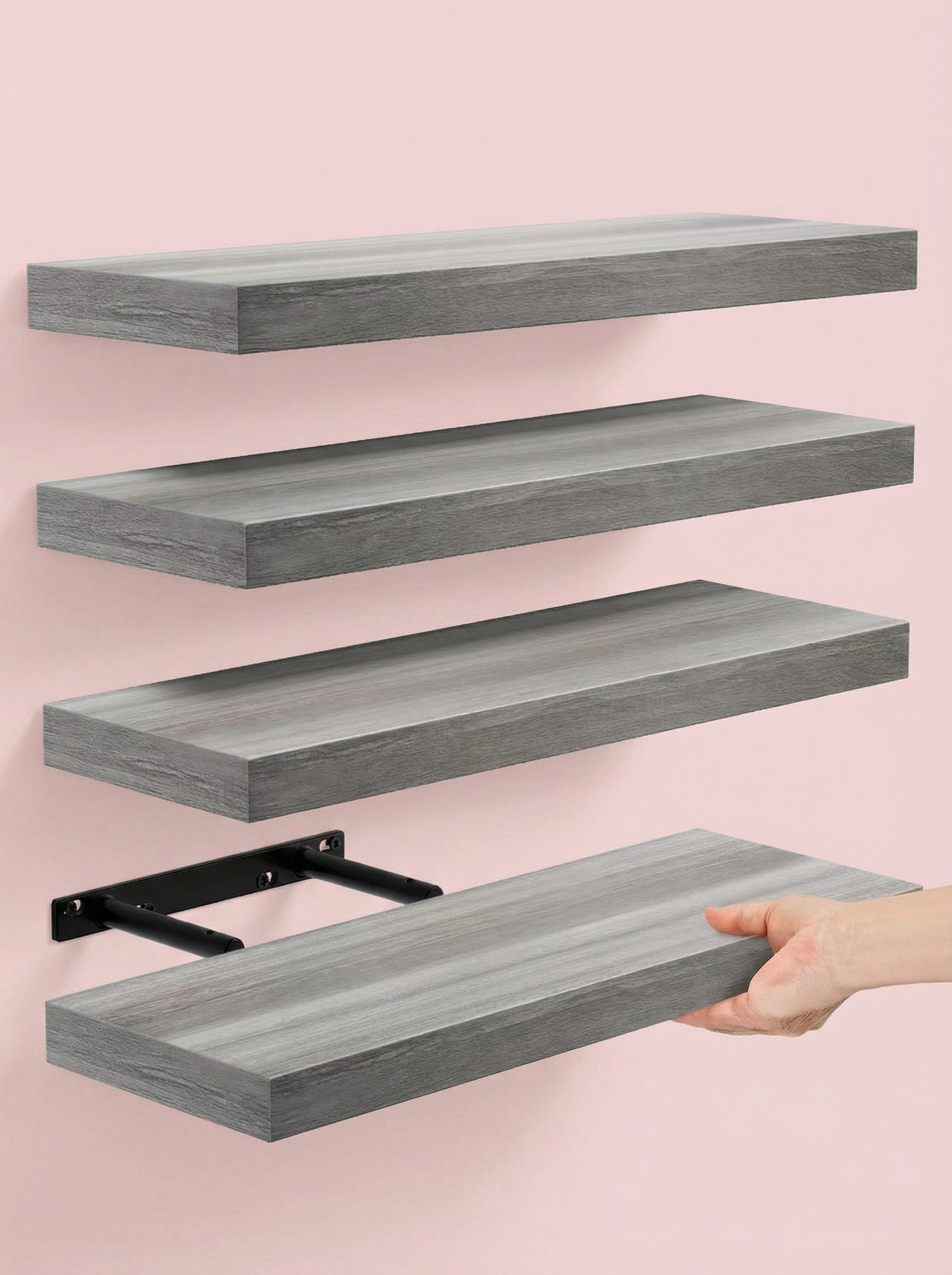 4-Pack 15.8" Floating Wall Shelves