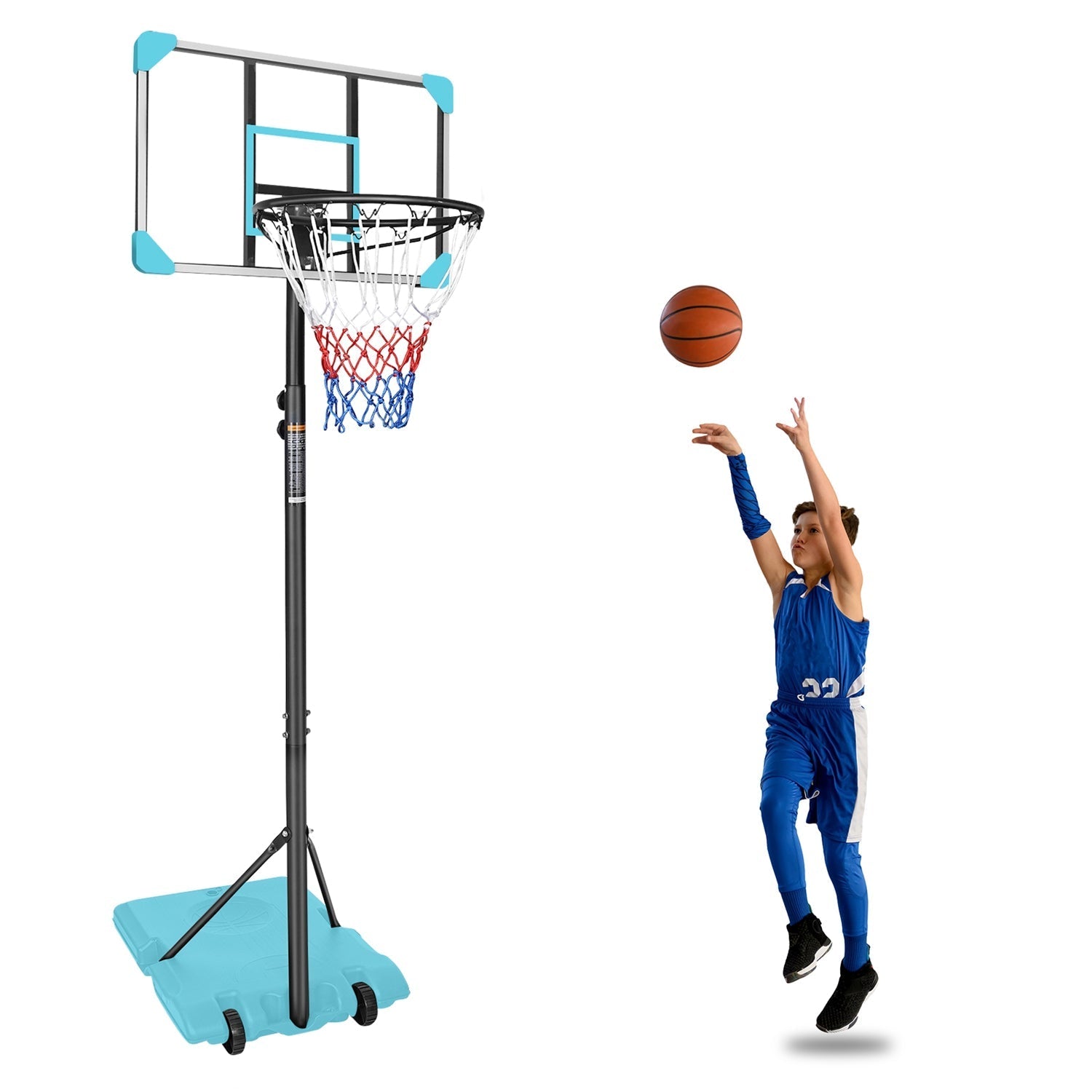 Kids Adjustable Basketball Hoop – Blue or Pink, 5.6–7 ft