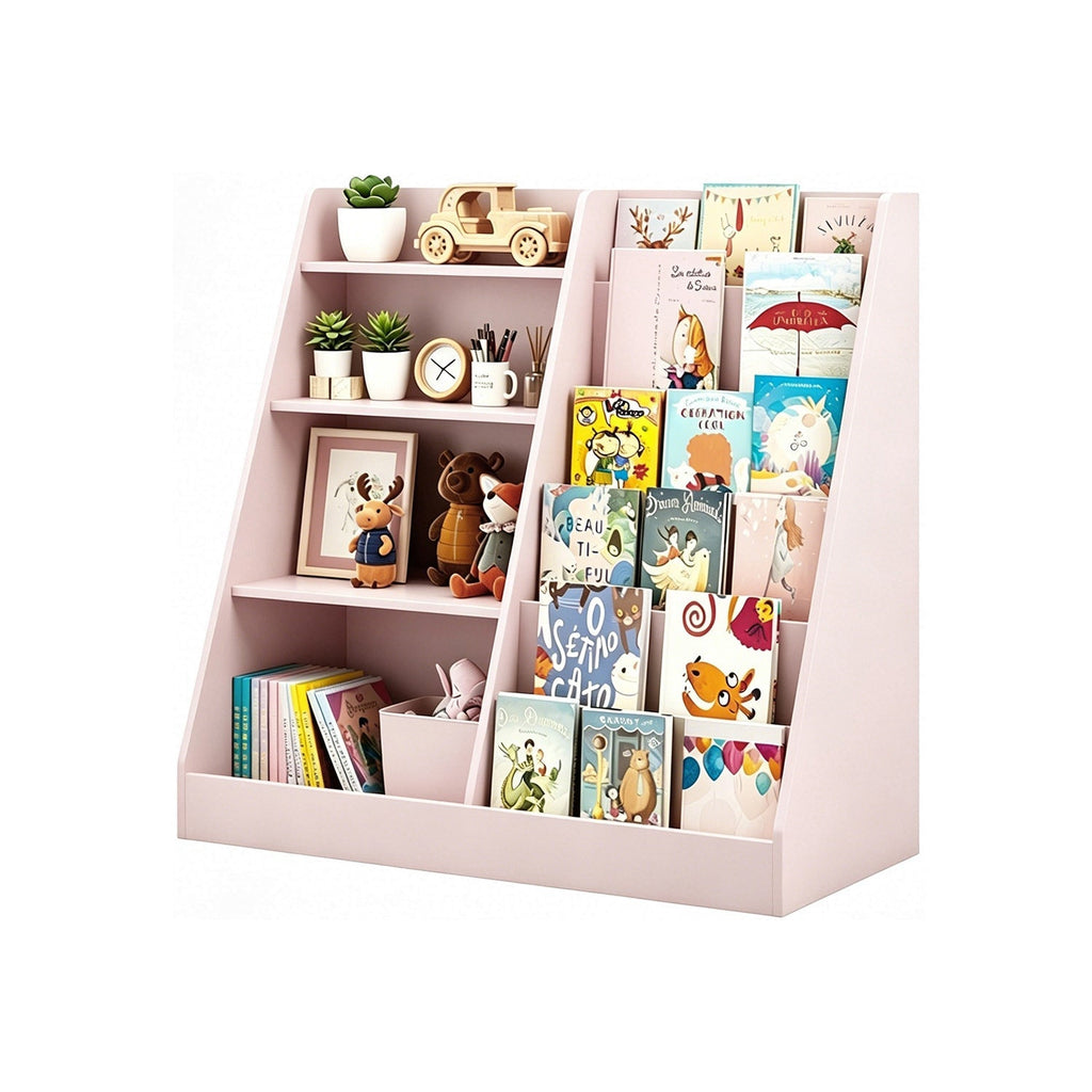 Kids Bookshelf & Toy Organizer – Natural or Pink