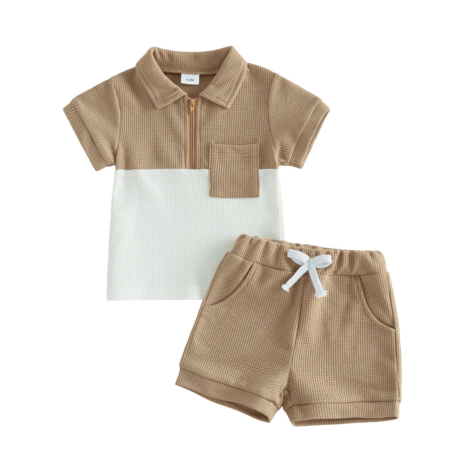 Waffle-Knit Baby Top & Shorts Set