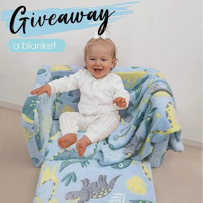 Kids Fold-Out Sofa with Blanket – 9 Styles