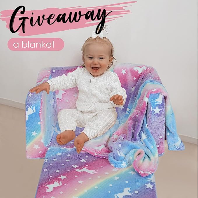 Kids Fold-Out Sofa with Blanket – 9 Styles