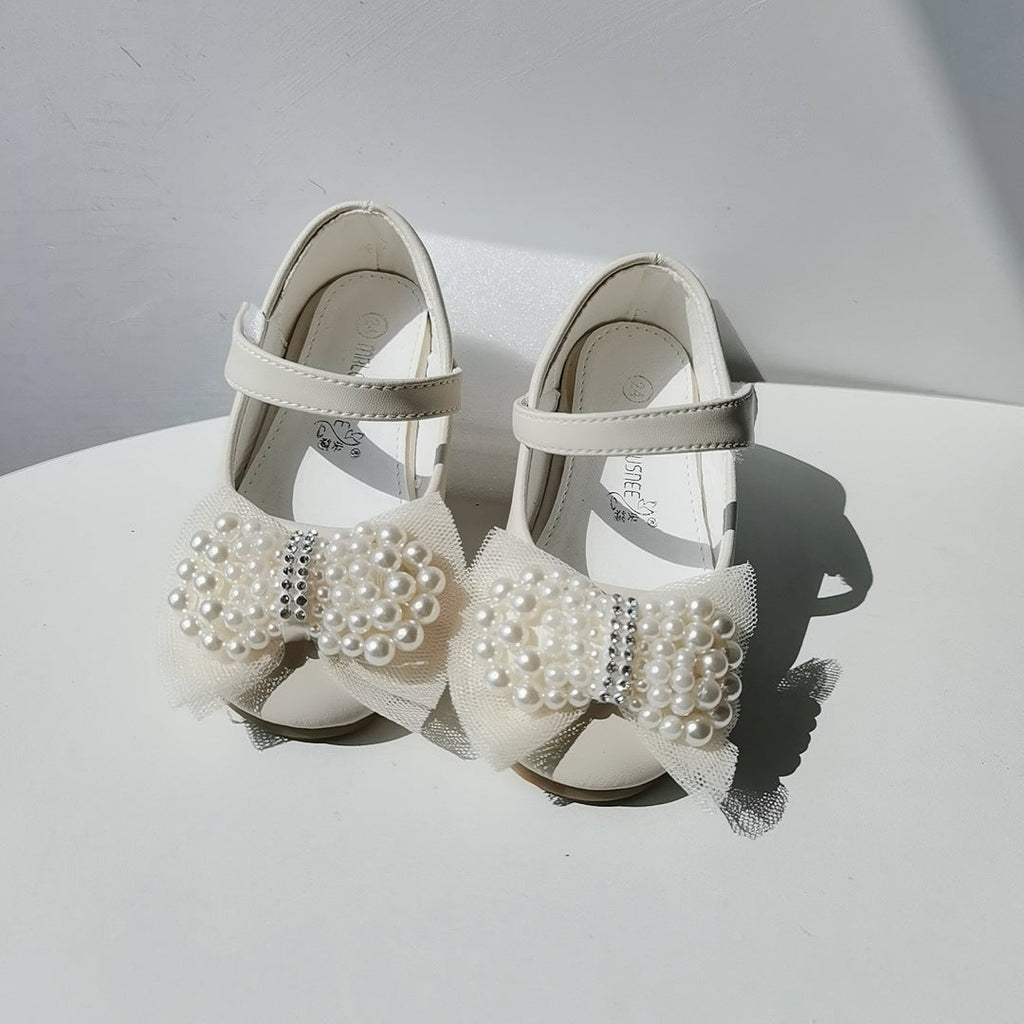 Girls Pearl Bow Dress Shoes – product view 3