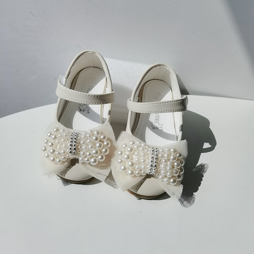 Girls Pearl Bow Dress Shoes – product view 3