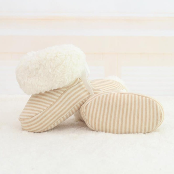 Warm soft-sole baby first walker shoes