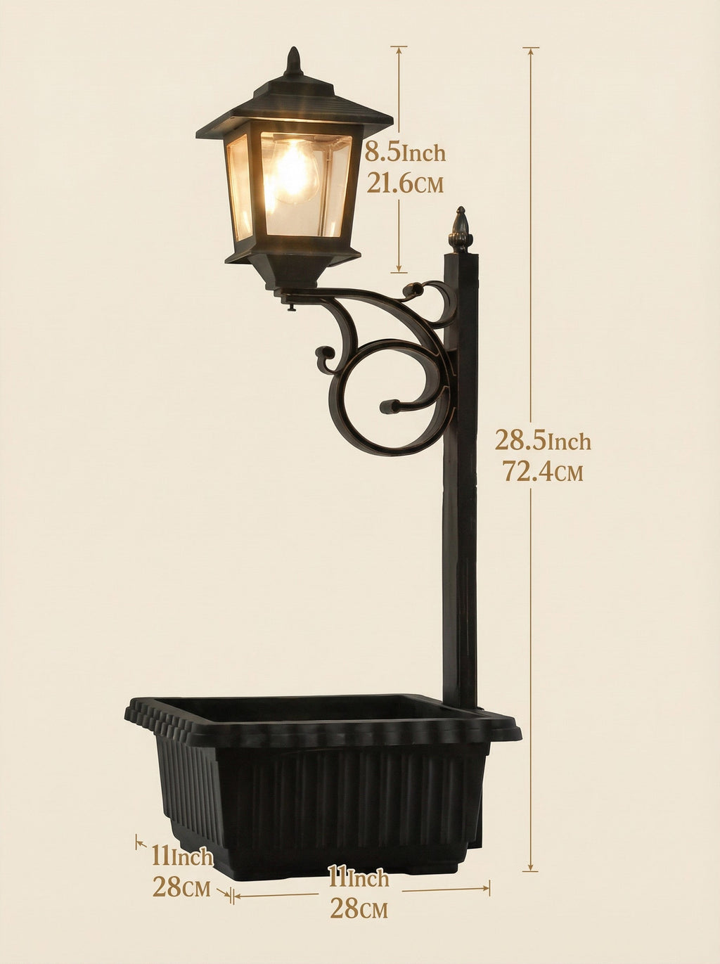 Solar Lamp Post with Flower Pot