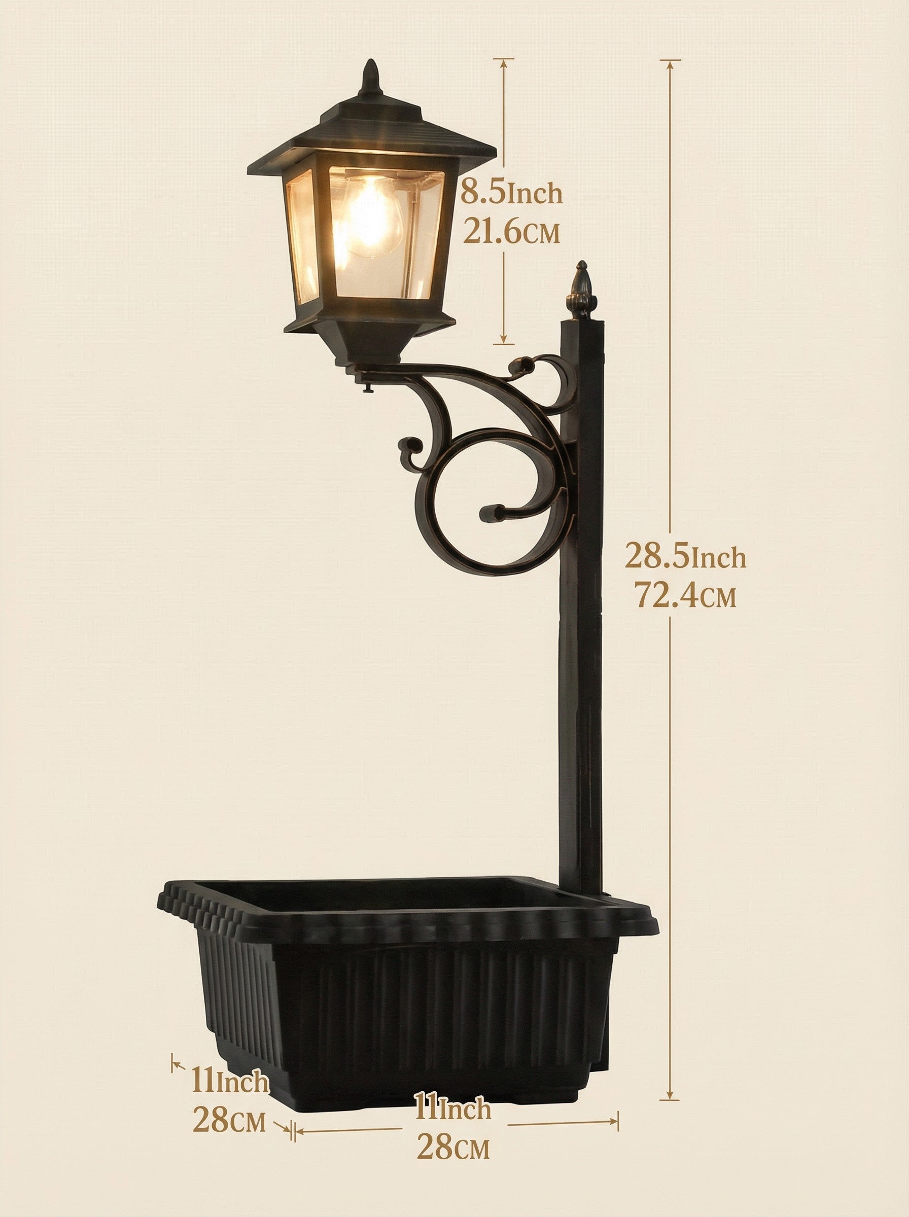 Solar Lamp Post with Flower Pot
