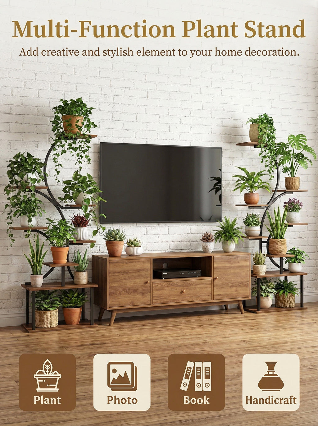 8-Tier Metal Plant Stand with Grow Lights