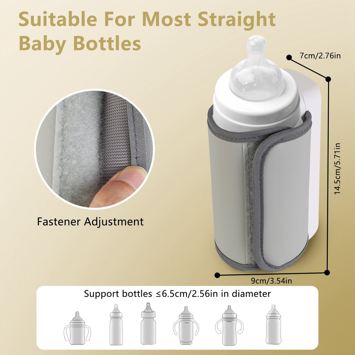 Portable Baby Bottle Warmer – USB Rechargeable, 6 Heat Settings