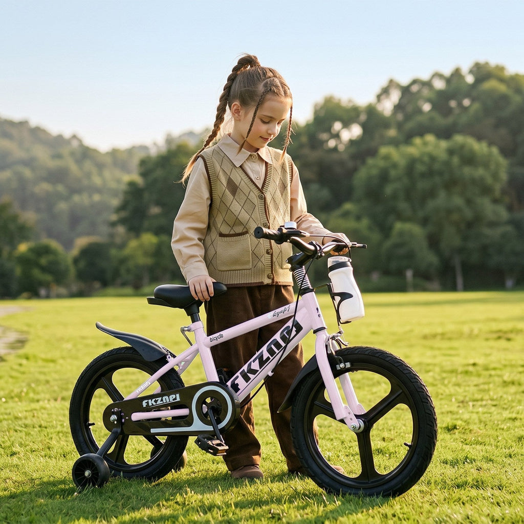 16–18 Inch Kids Bike with Training Wheels – Pink or Purple