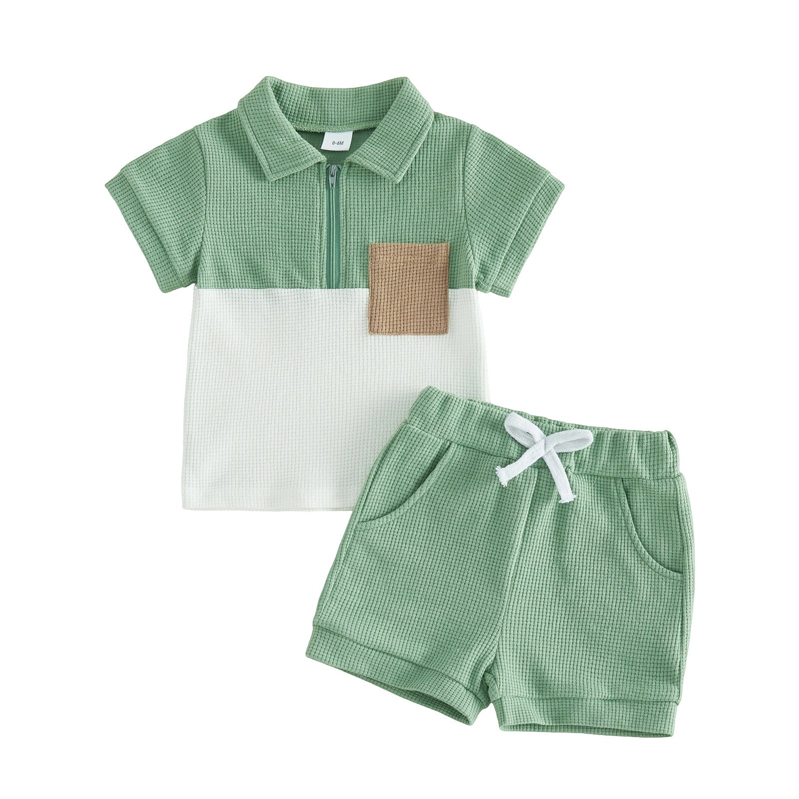 Waffle-Knit Baby Top & Shorts Set