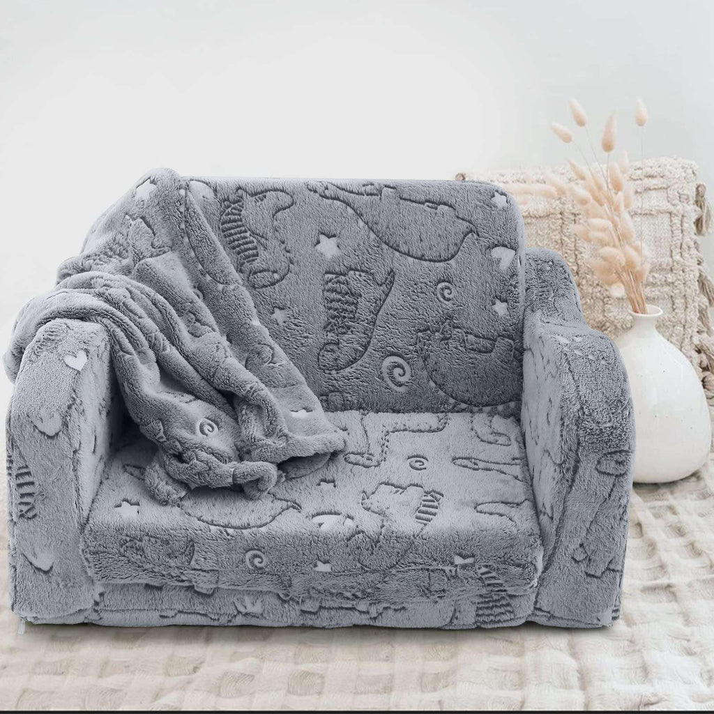Kids Fold-Out Sofa with Blanket – 9 Styles