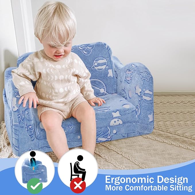 Kids Fold-Out Sofa with Blanket – 9 Styles