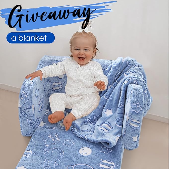 Kids Fold-Out Sofa with Blanket – 9 Styles