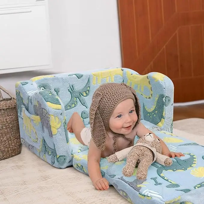 Kids Fold-Out Sofa with Blanket – 9 Styles
