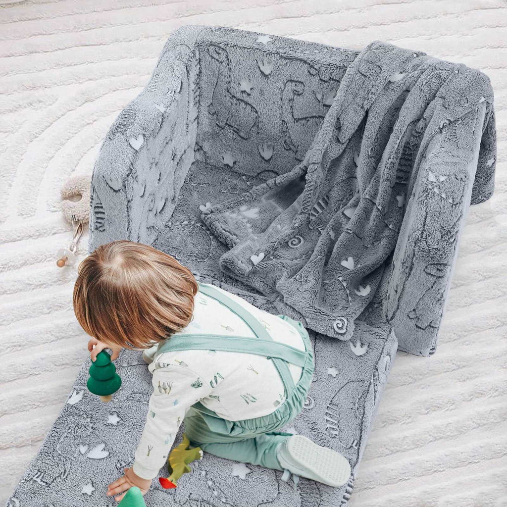 Kids Fold-Out Sofa with Blanket – 9 Styles