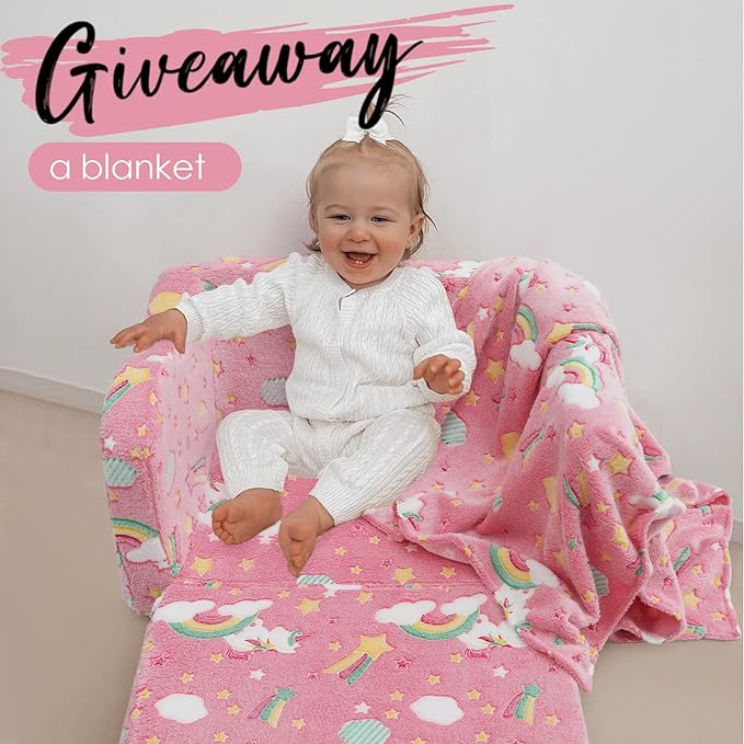Kids Fold-Out Sofa with Blanket – 9 Styles